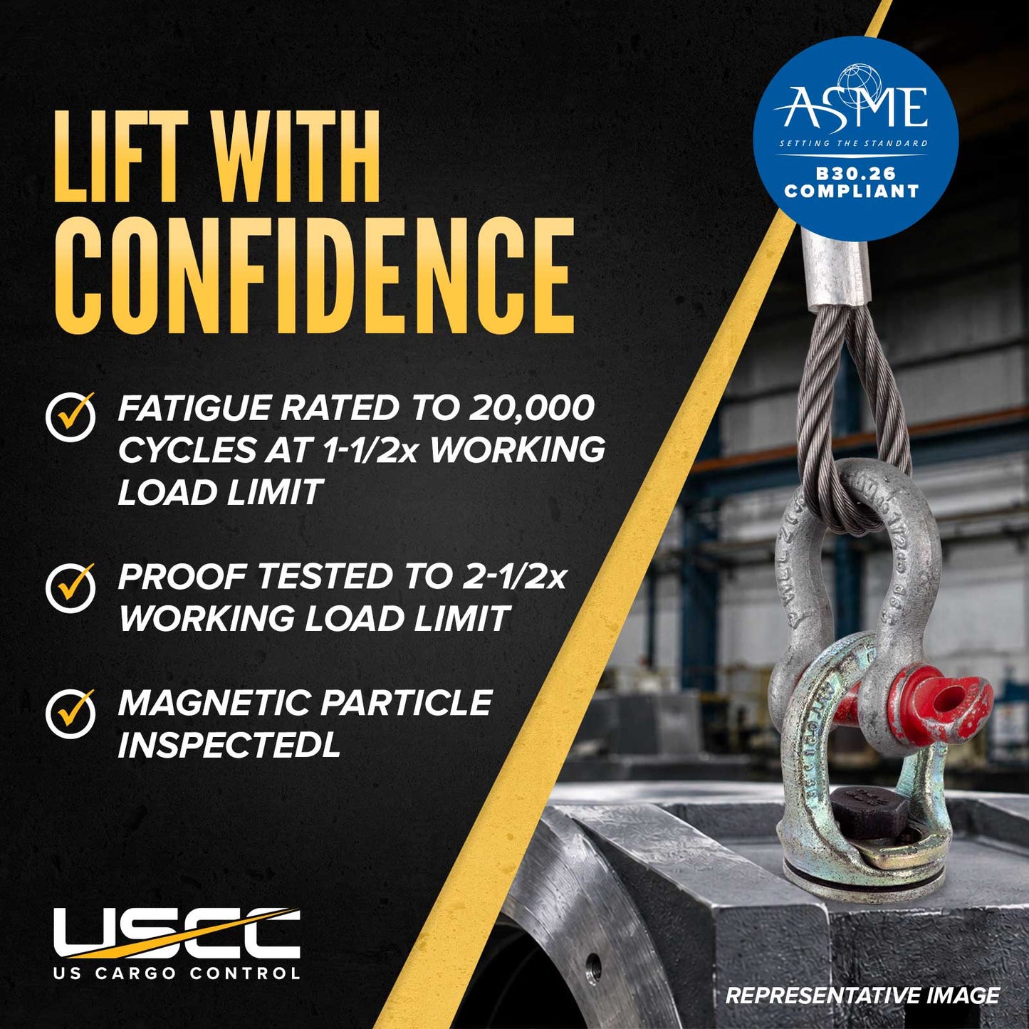 ASME compliant slide loc hosit ring