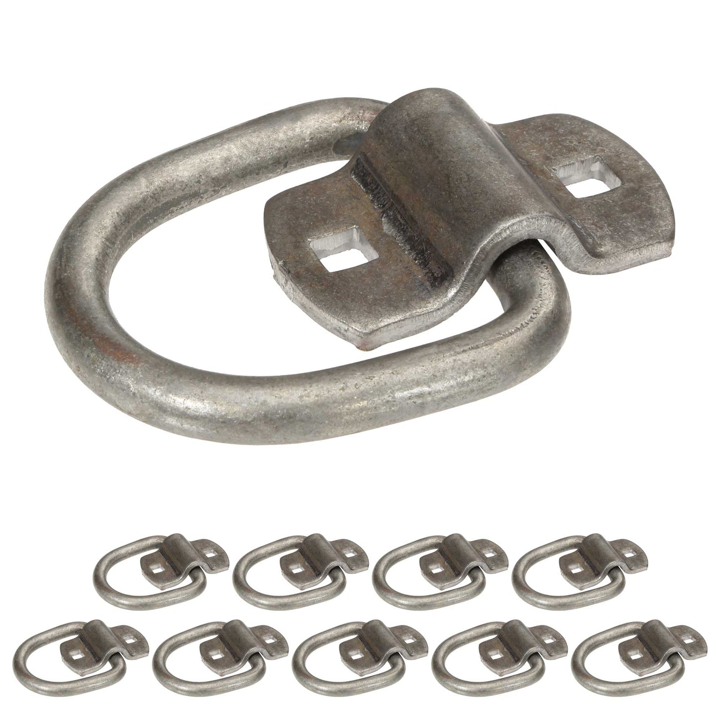 2-5/16" Bolt-On / Weldable D-Ring with Mounting Bracket - Unfinished - 12,000 lbs. BS | 10-Pack