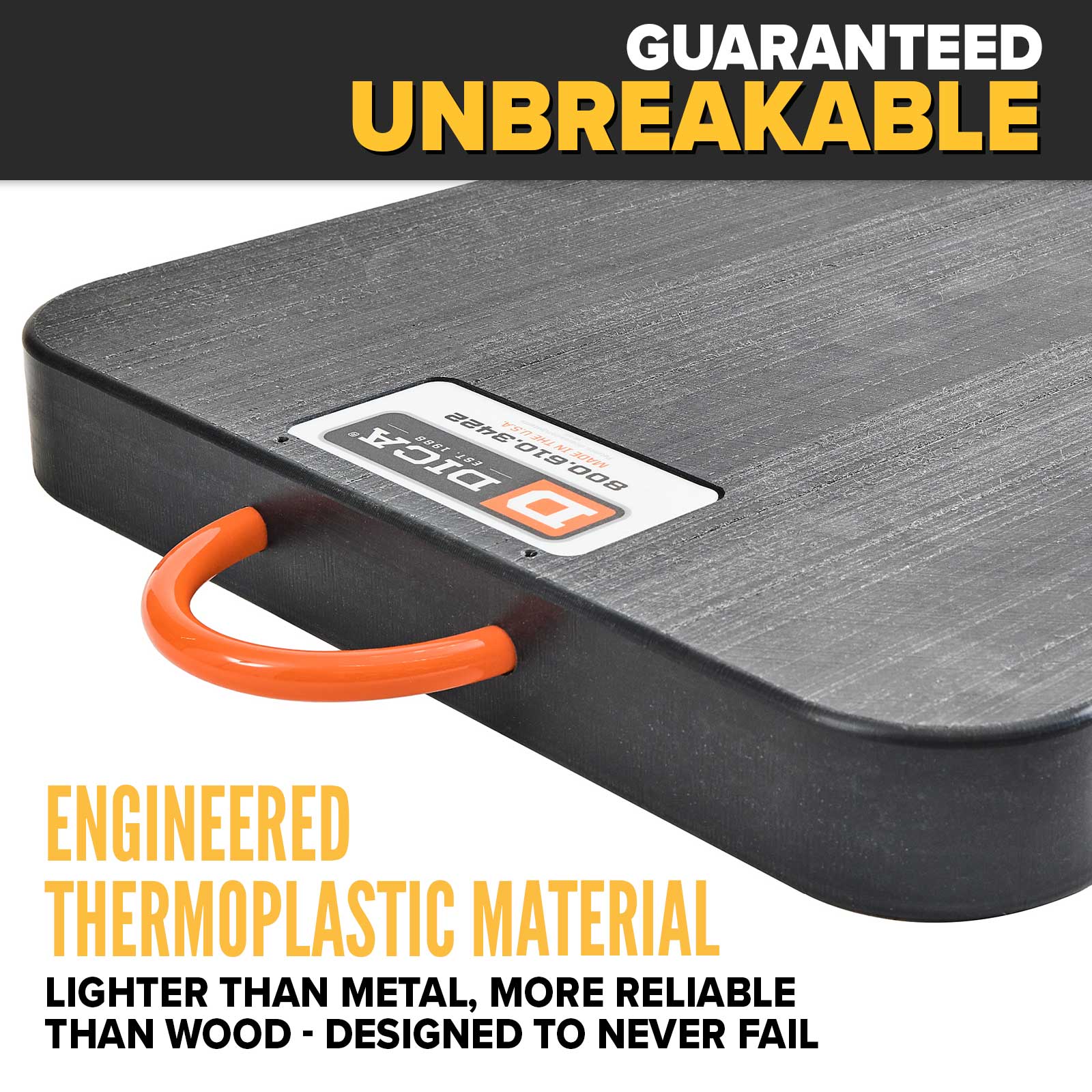guaranteed unbreakable outrigger pads, 3"
