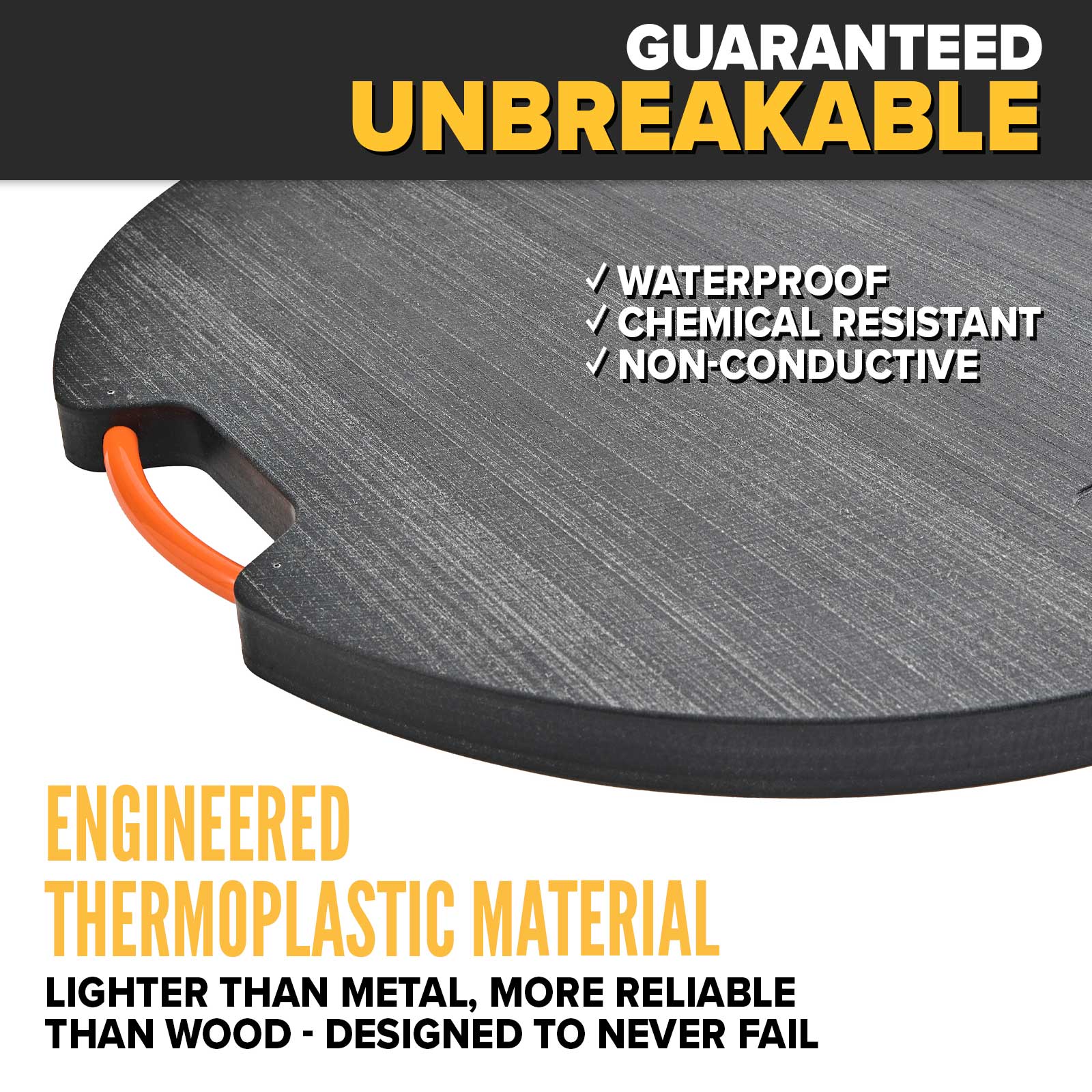 guaranteed unbreakable outrigger pads, 1.5"
