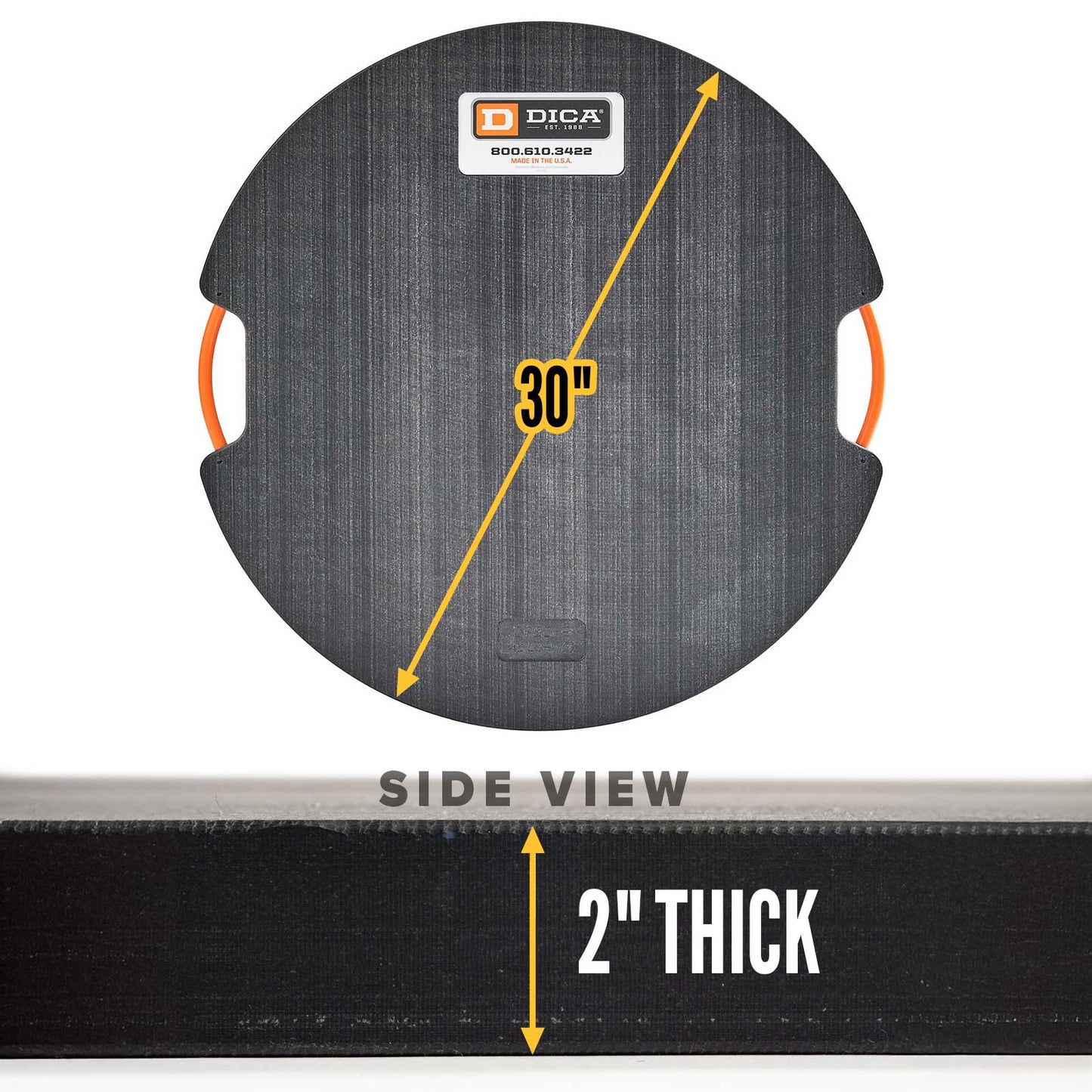 30" round 2" outrigger pad specs