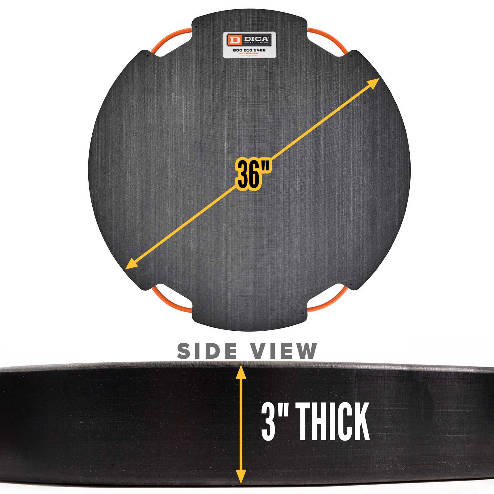 36" round 3" outrigger pad specs