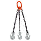 9/32" x 3' - Domestic 3 Leg Chain Sling with Crosby Grab Hooks - Grade 100