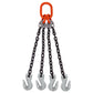 5/8" x 3' - Domestic 4 Leg Chain Sling with Crosby Grab Hooks - Grade 100