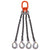 38 inch x 8 foot Domestic 4 Leg Chain Sling w Crosby Sling Hooks Grade 100 2