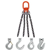 9/32" x 3' - Domestic 4 Leg Chain Sling with Crosby Grab Hooks - Grade 100