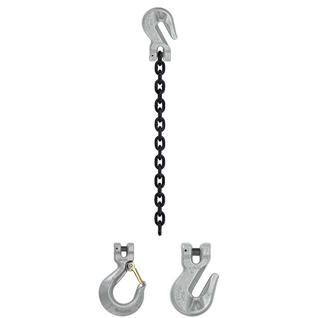 Chain Sling - 9/32 x 10' Single Leg with Sling Hooks - Grade 100
