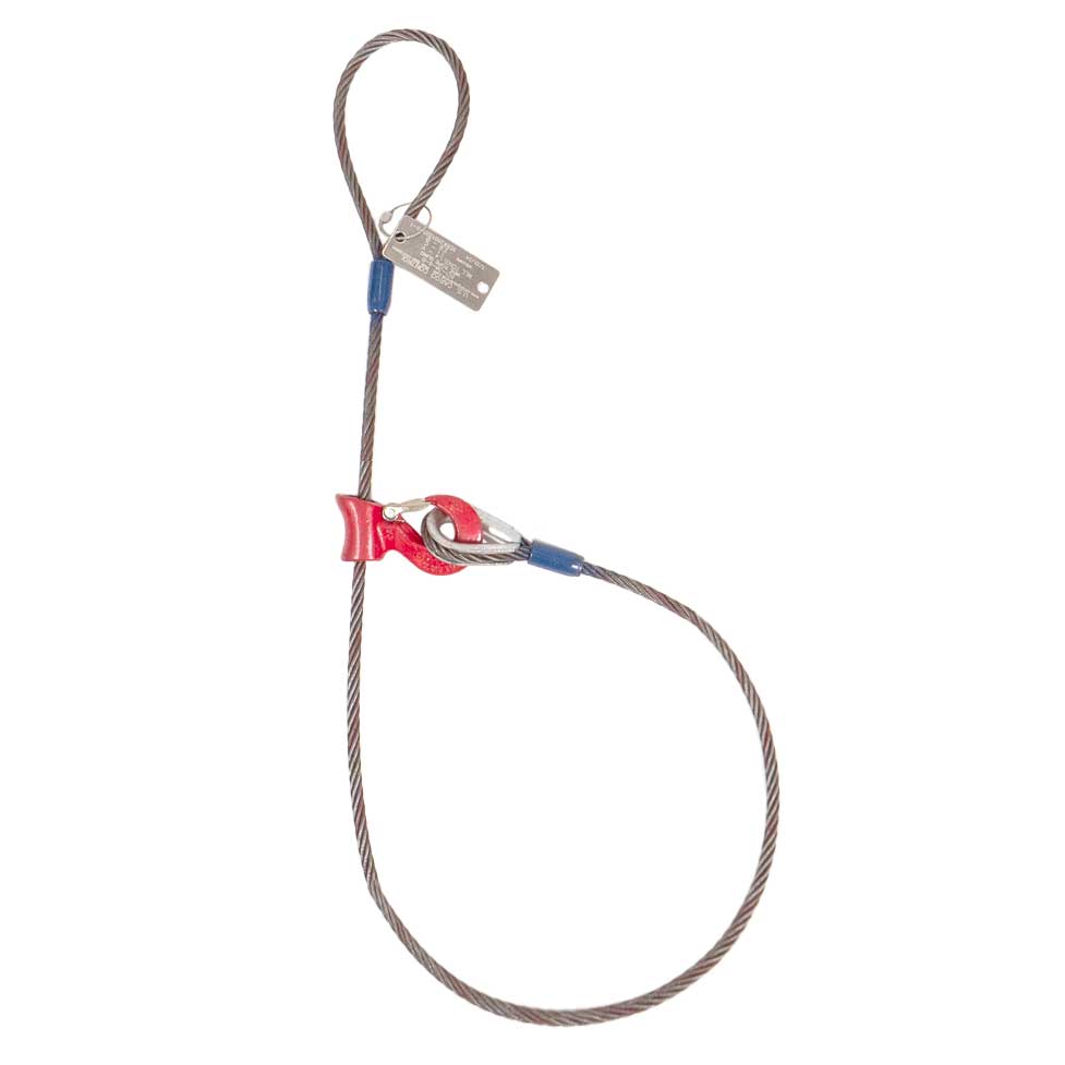 6' 7/8" domestic single leg sliding choker wire rope sling