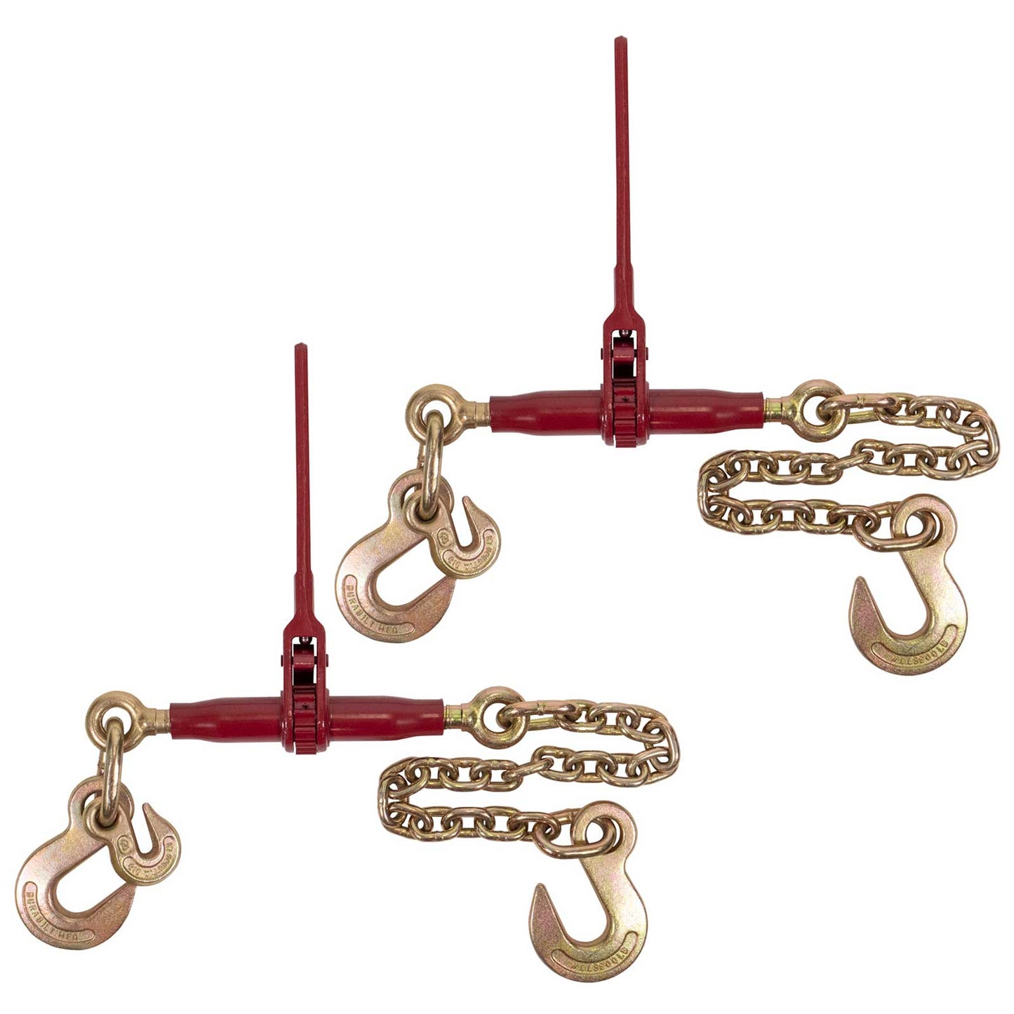 3/8" Grab Hook & 1/2" Sling Hook  & 2' G100 CE w/ 1/2" Sling Hook - Durabilt Pro-Bind Ratchet Binder - 2-Pack
