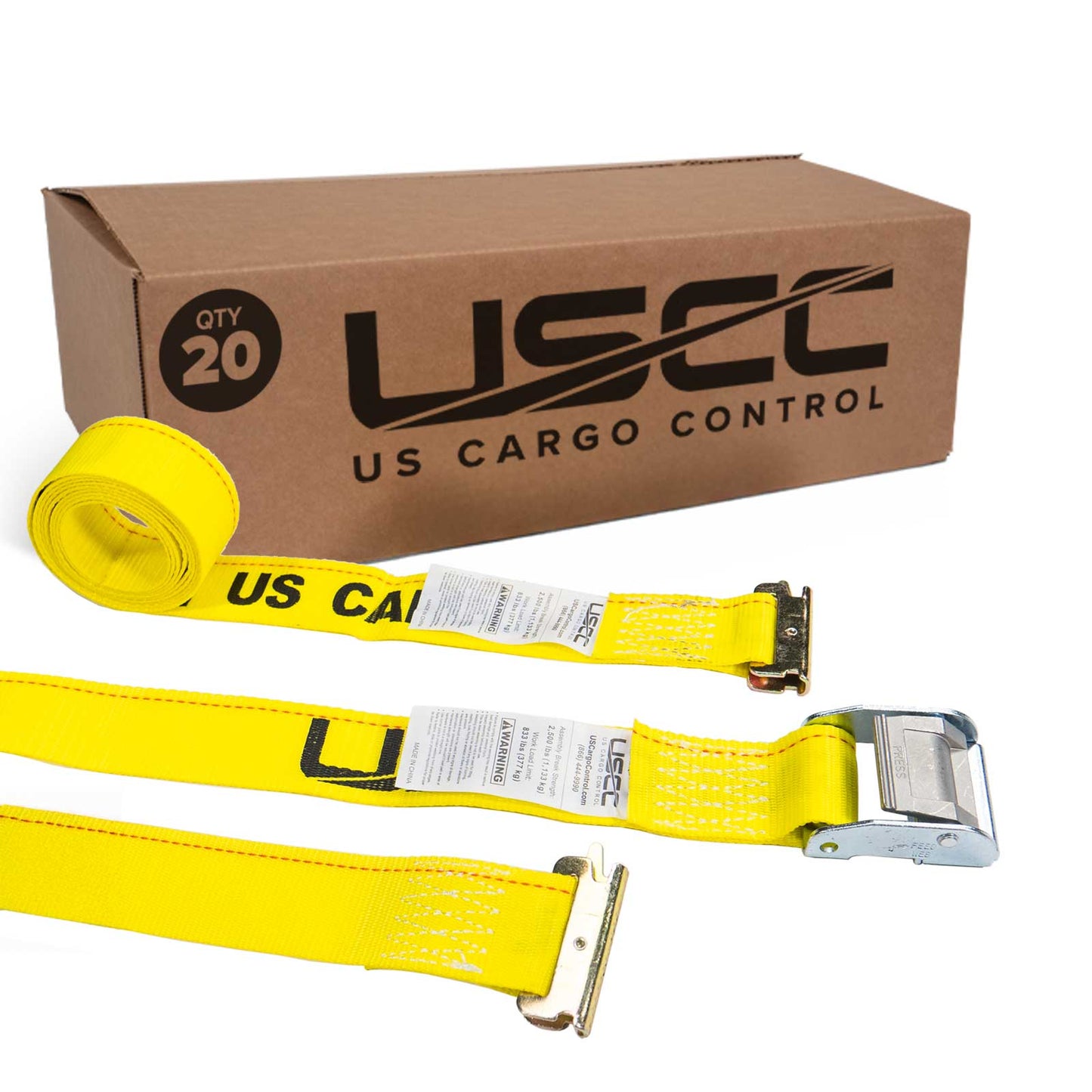  yellow 12' E track cam buckle strap