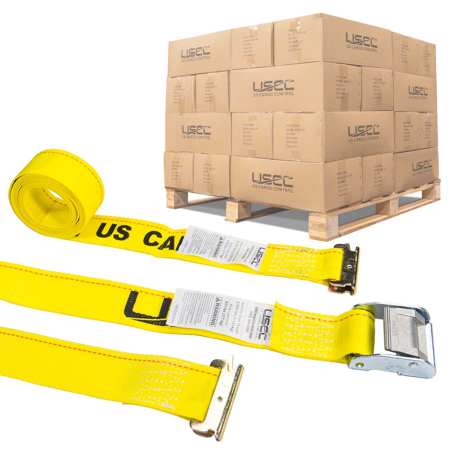  yellow 12' E track cam buckle strap