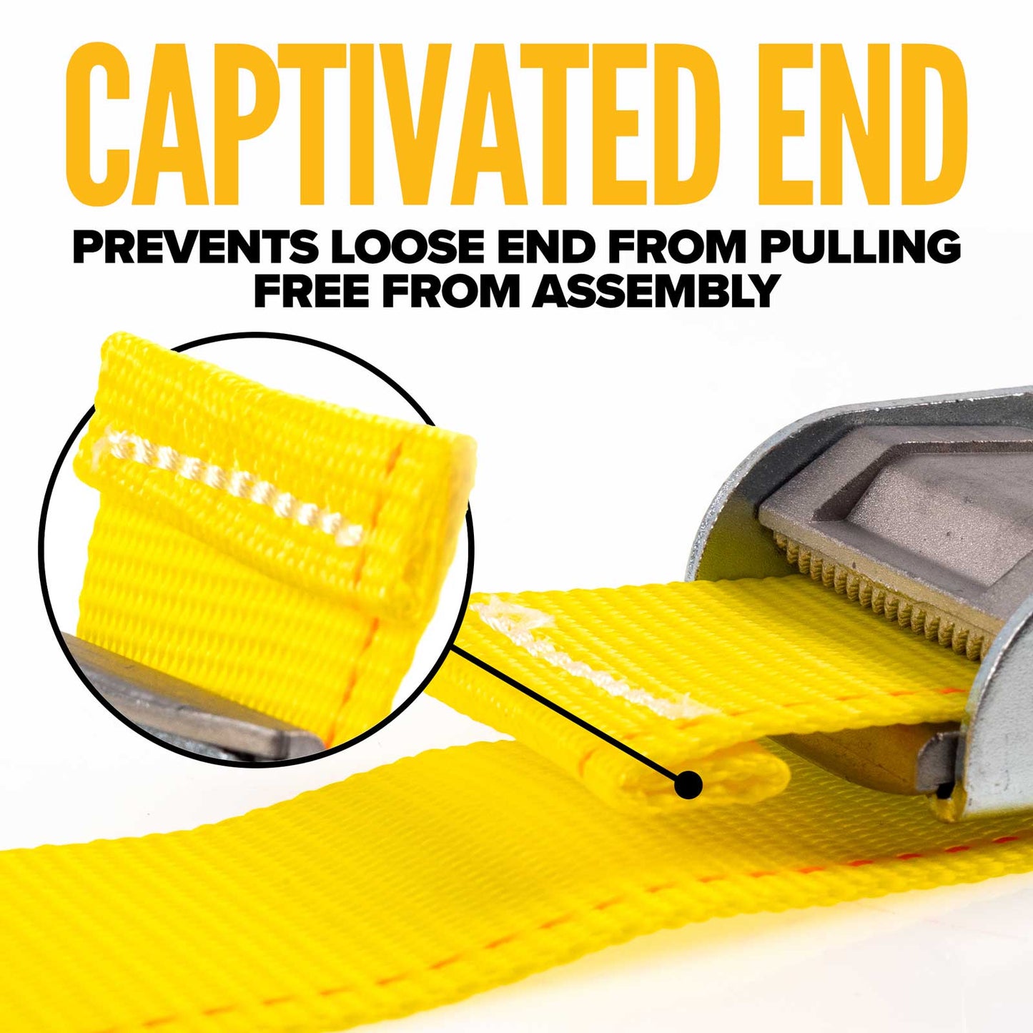 2" x 12' Yellow E-Track Cam Buckle Strap | 2-Pack