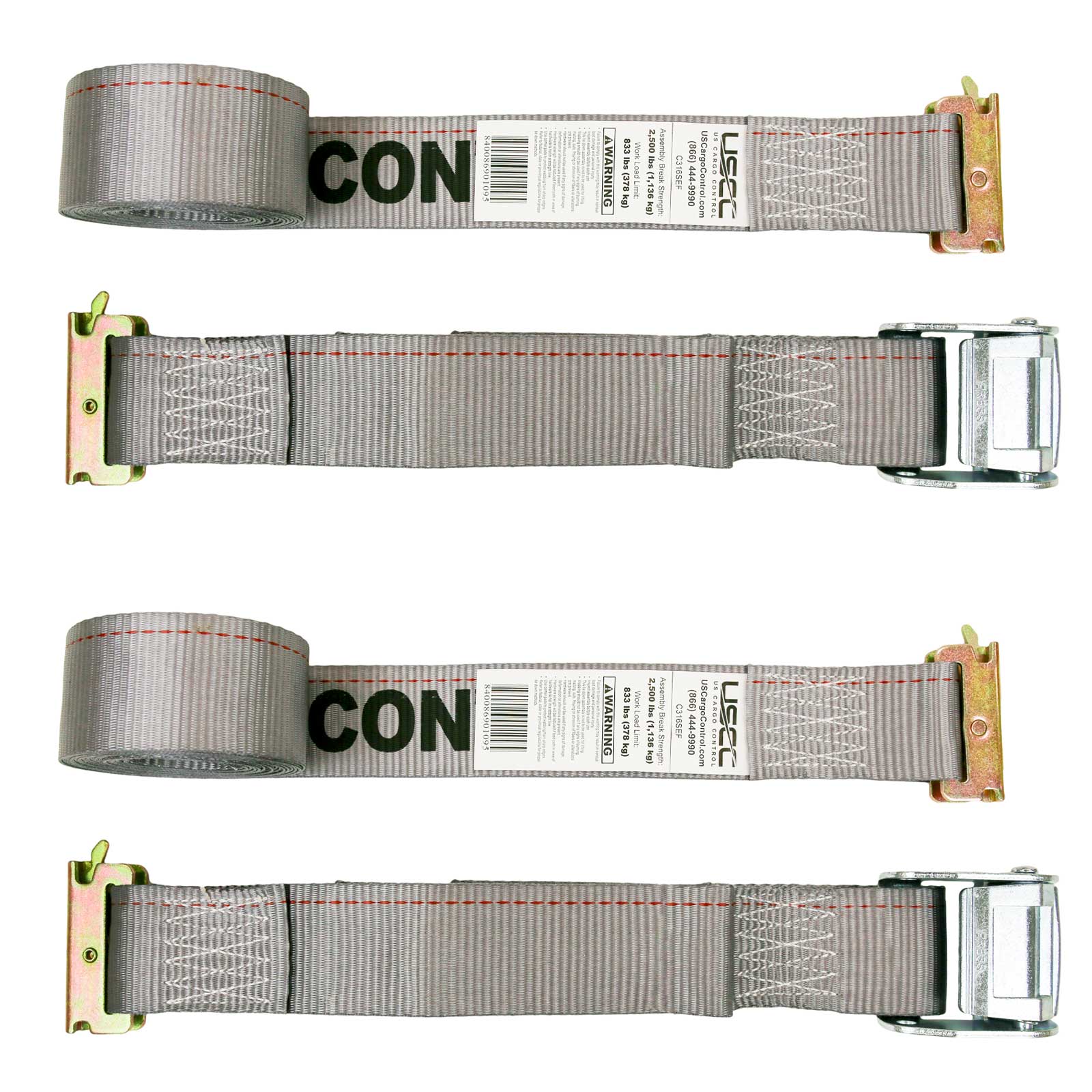  gray 16' E track cam buckle strap
