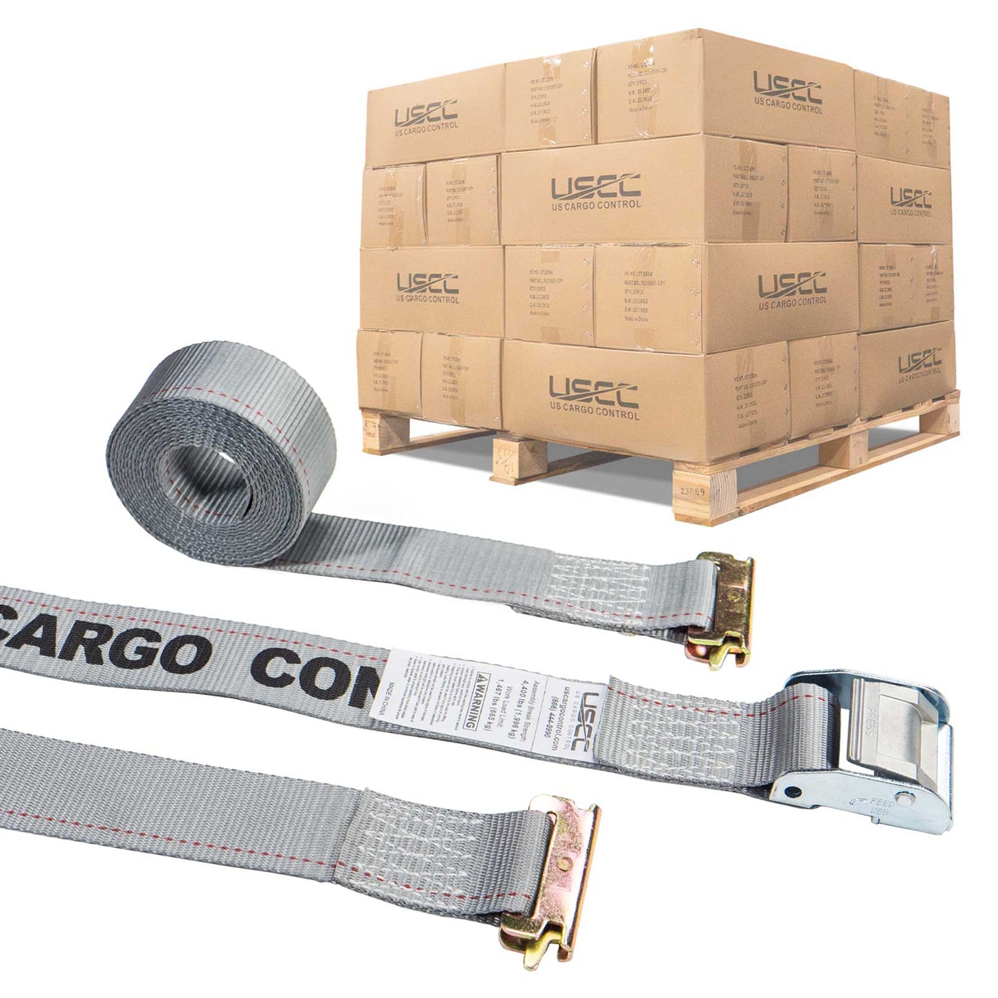  gray 16' E track cam buckle strap