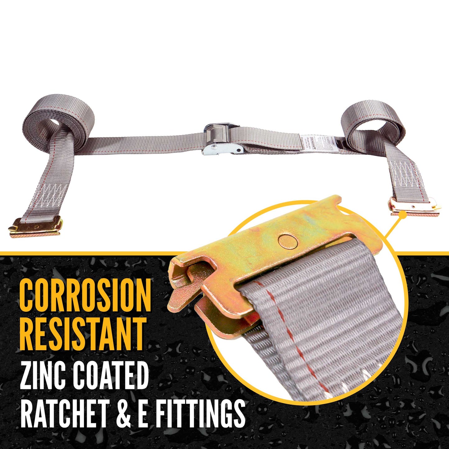  e track fittings are zinc coated to resist corrosion