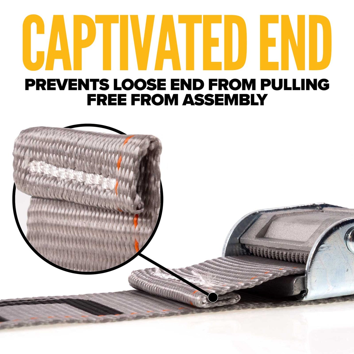 2" x 16' Gray E-Track Cam Buckle Strap