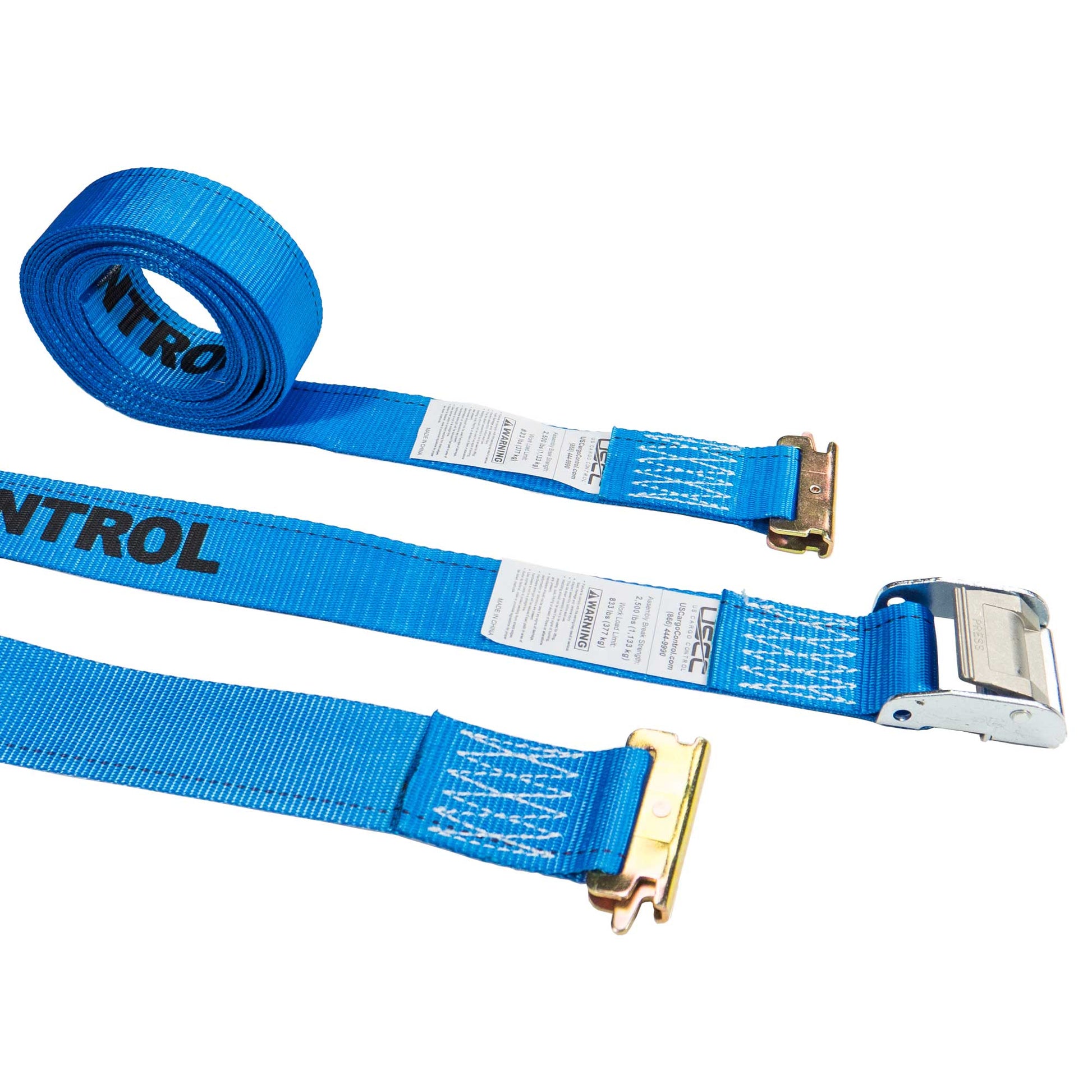  blue 20' E track cam buckle strap