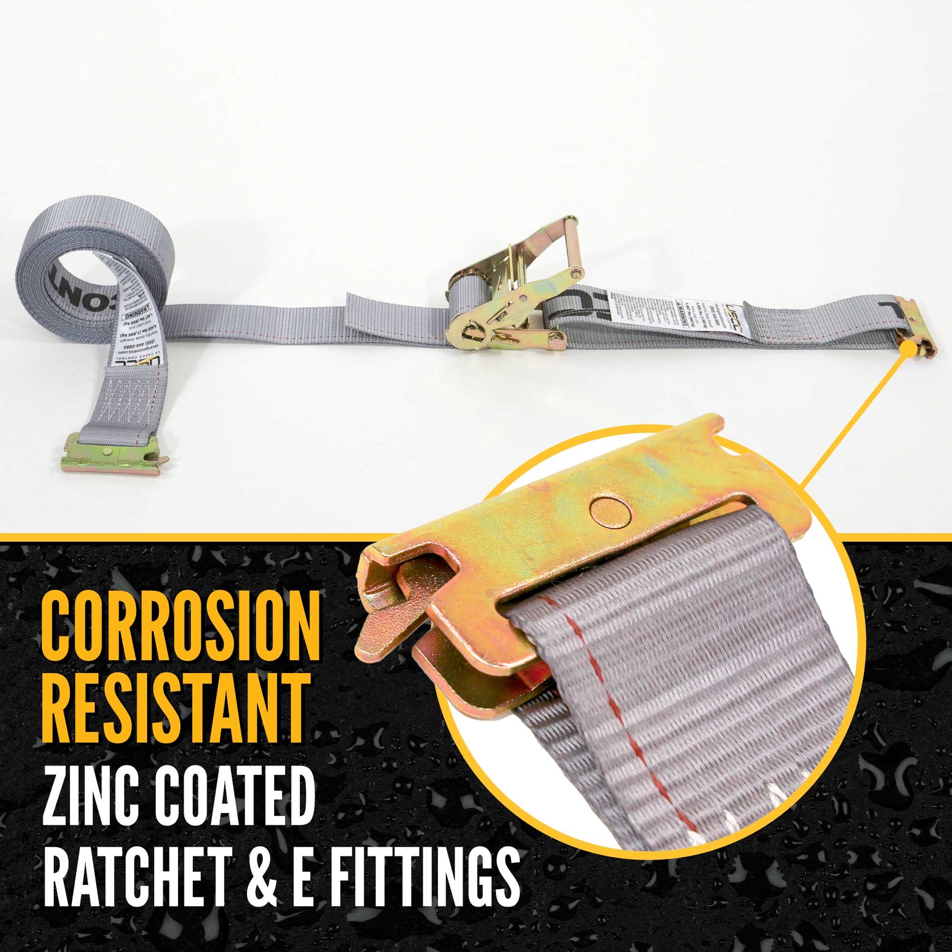  e track fittings are zinc coated to resist corrosion