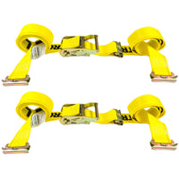  yellow 12' E track ratchet strap with double end e fittings