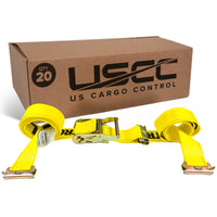  yellow 12' E track ratchet strap with double end e fittings