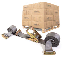  gray 16' E track ratchet strap with double end e fittings