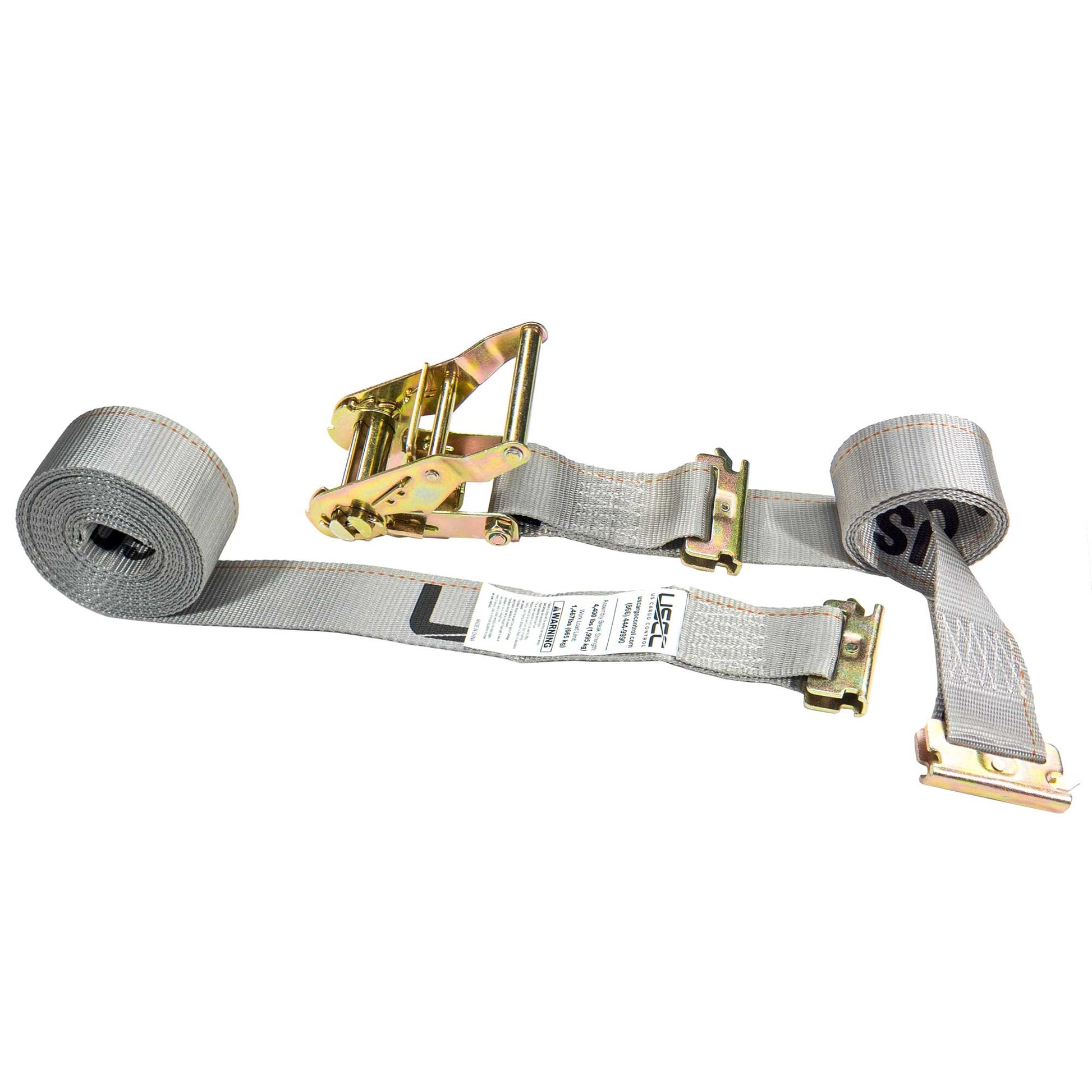  gray 16' E track ratchet strap with double end e fittings