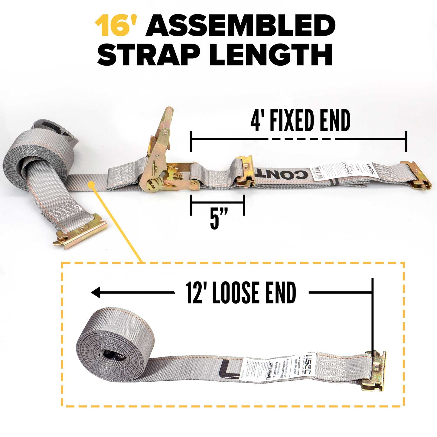  16' e track with 4' fixed end and 12' loose end