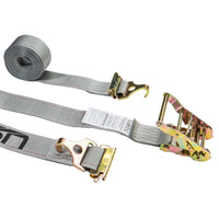  gray 16' E track ratchet strap with f track hooks
