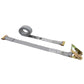  gray 16'  E track ratchet strap with 2' fixed end