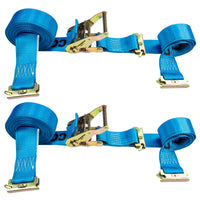  blue 20' E track ratchet strap with double end e fittings