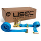  blue 20' E track ratchet strap with double end e fittings