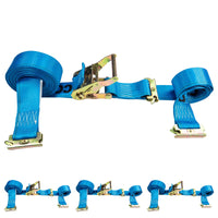  blue 20' E track ratchet strap with double end e fittings