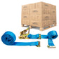  blue 20' E track ratchet strap with double end e fittings