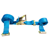  blue 20' E track ratchet strap with double end e fittings
