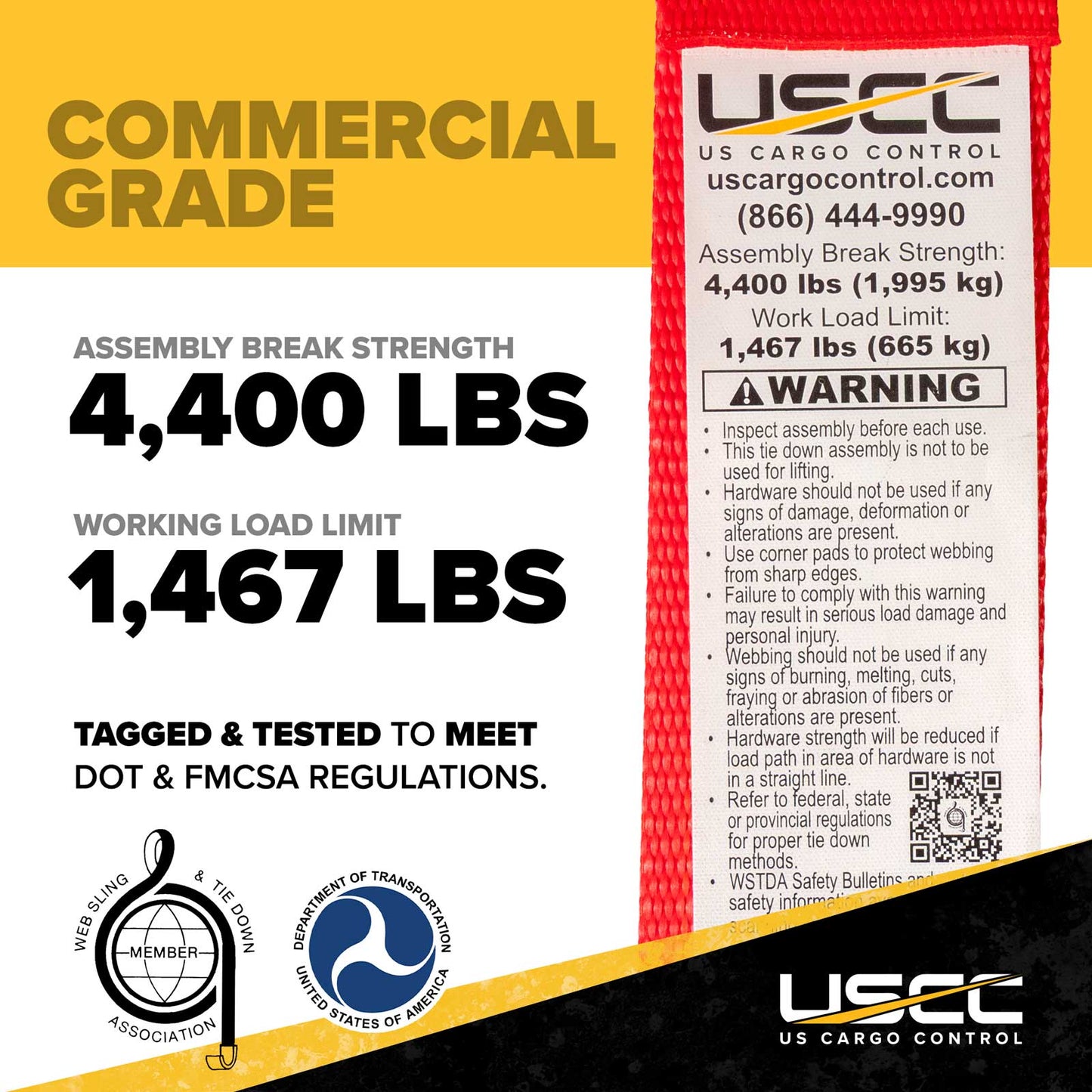 2" x 27' Red E-Track Ratchet Strap | Standard 4' Fixed End