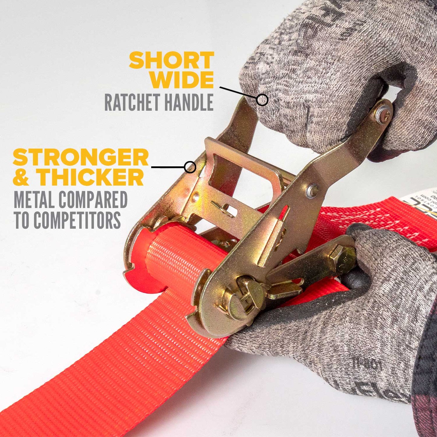 2" x 27' Red E-Track Ratchet Strap | Standard 4' Fixed End