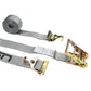 2 inch x 16 foot Gray Ratchet Strap w 2 inch F Track Hooks & Spring EFittings  image 1 of 8