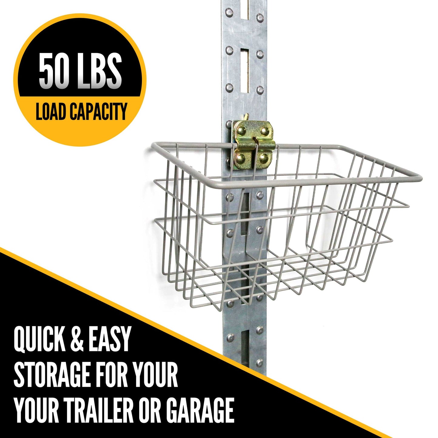 Plastic E-Track Basket for Storage | 6 x 7 x 4 | USCC