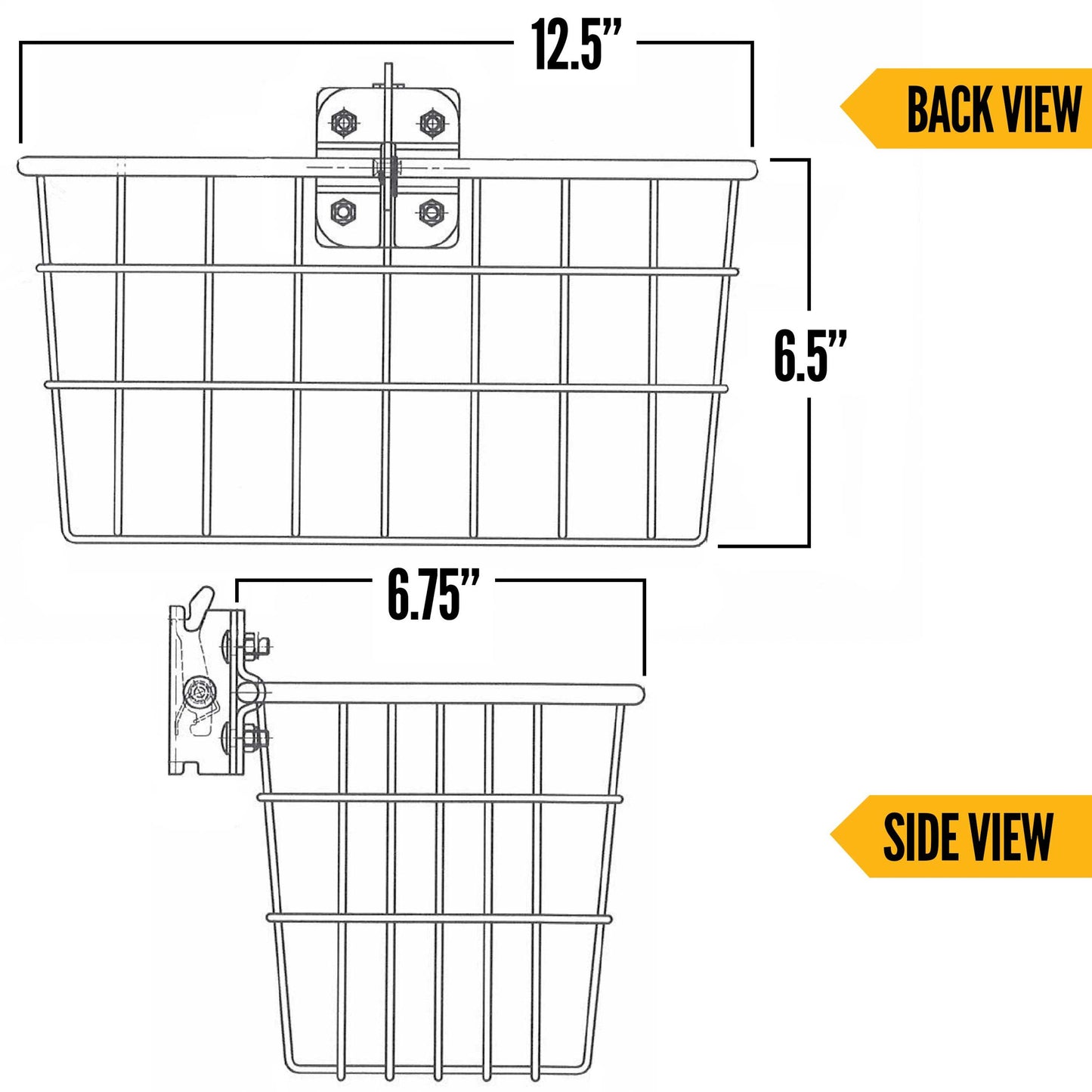 Plastic E-Track Basket for Storage | 6 x 7 x 4 | USCC