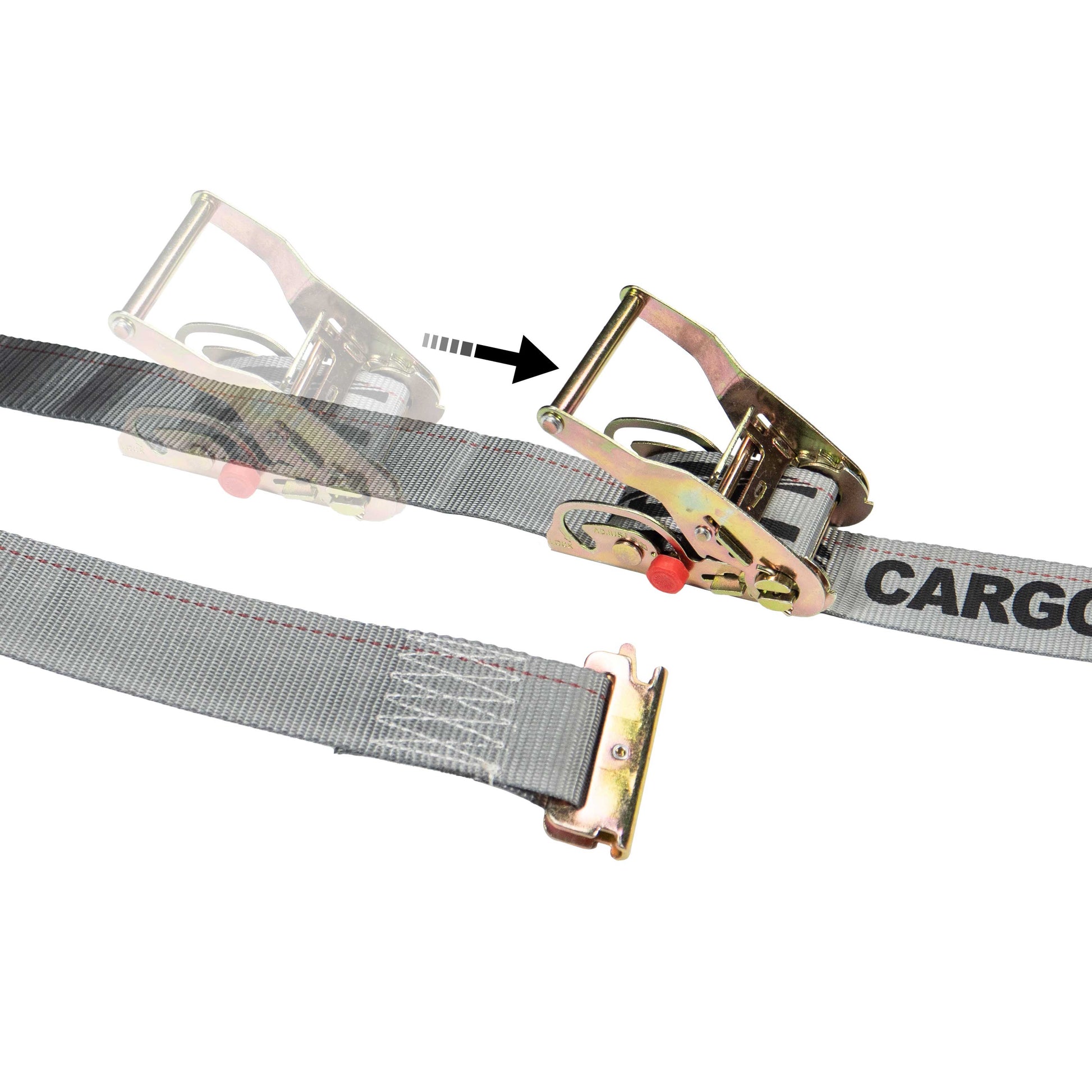  gray 16' E track ratchet strap with sliding ratchet
