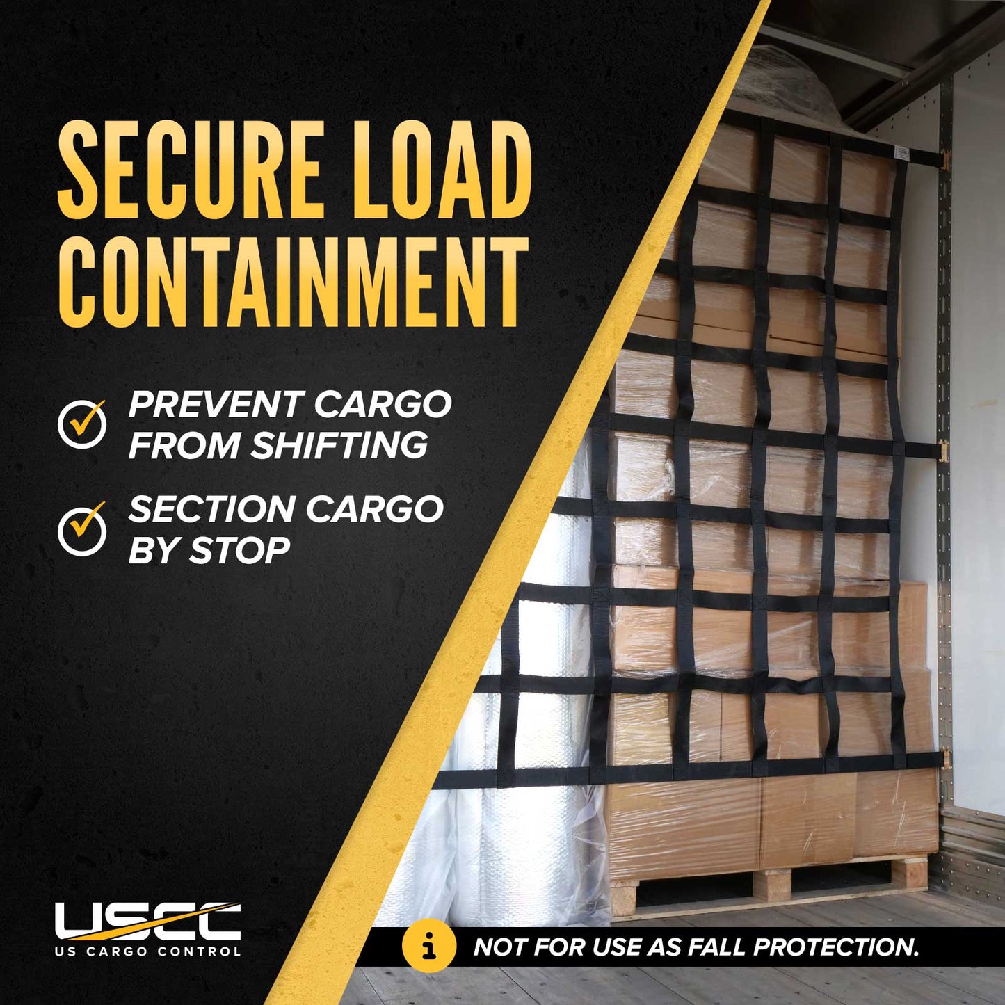 82" x 82" Heavy-Duty Cargo Net with Cam Buckles | E-Track Fittings