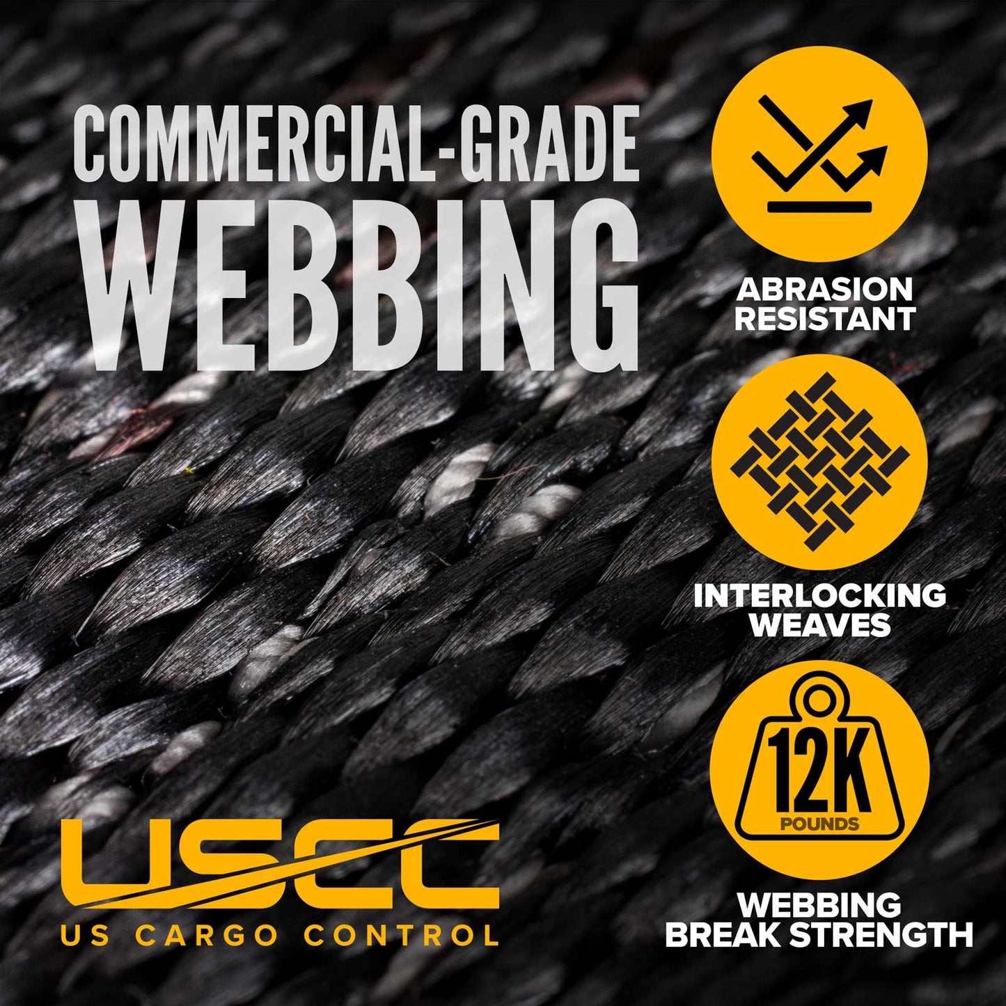 82" x 82" Heavy-Duty Cargo Net with Cam Buckles | E-Track Fittings