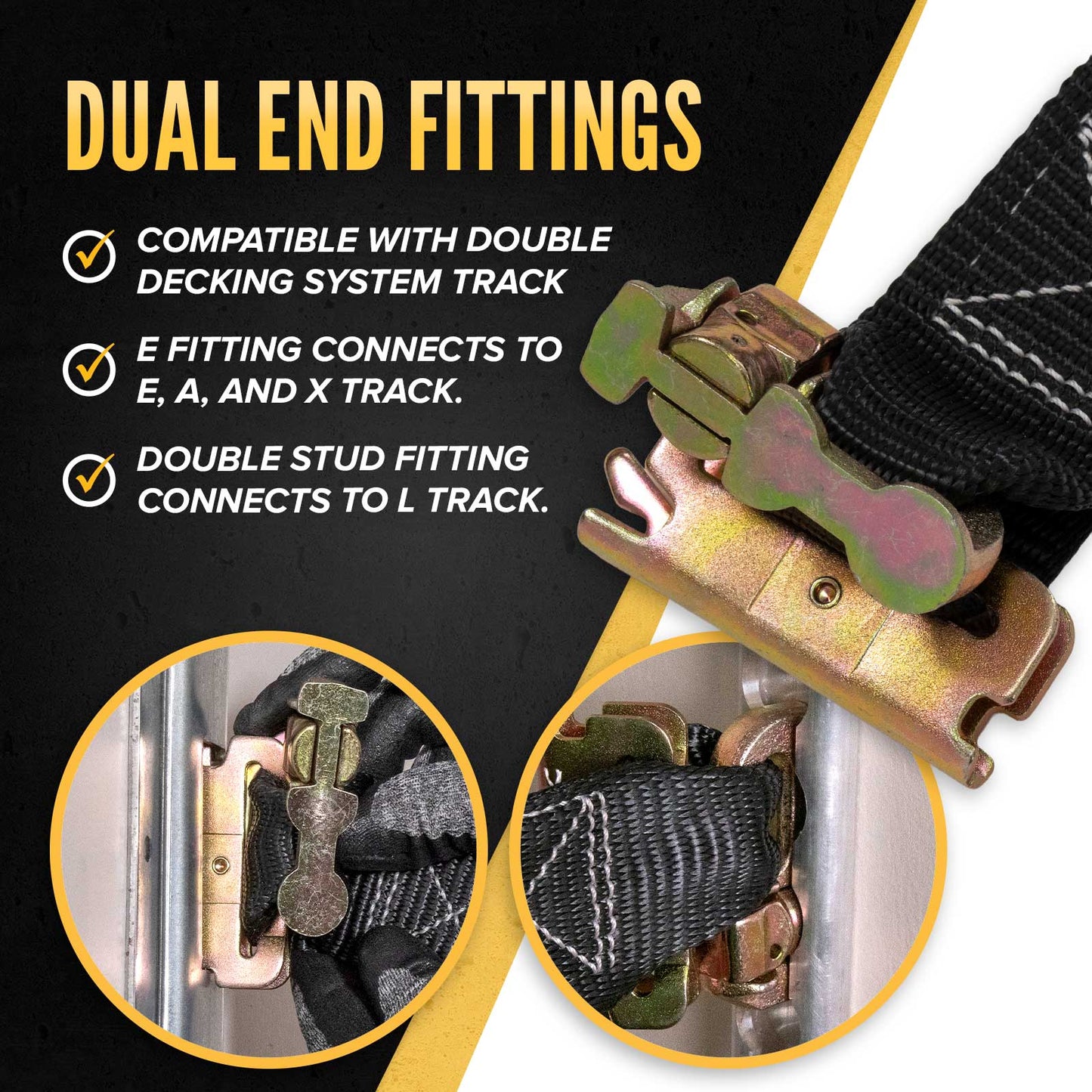 42" x 82" Heavy-Duty Cargo Net with Ratchets | E-Track & Double Stud Fittings