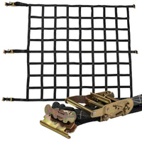 82" x 82" Heavy-Duty Cargo Net with Ratchets | E-Track & Double Stud Fittings