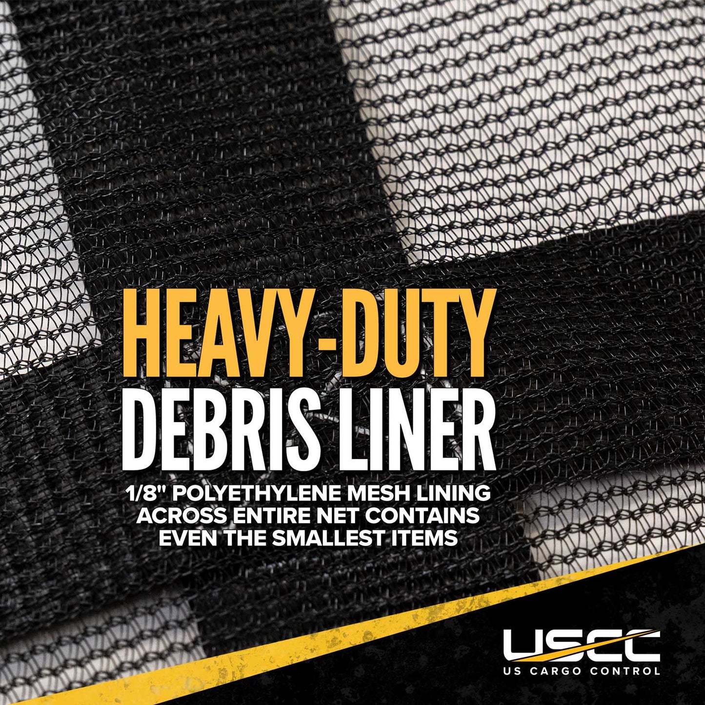 82" x 82" Heavy-Duty Cargo Net with Mesh Lining | Cam Buckles & E-Track Fittings