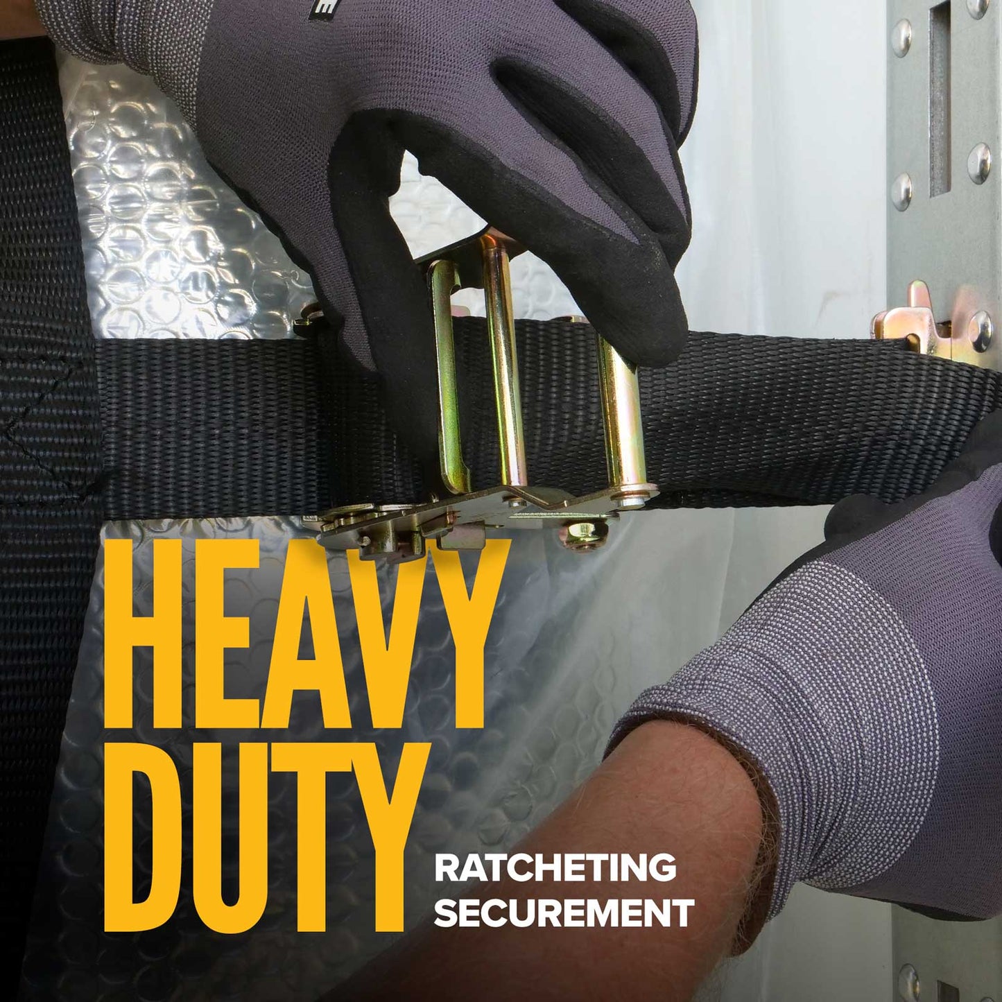 82" x 82" Heavy-Duty Cargo Net with Ratchets & E-Track Fittings