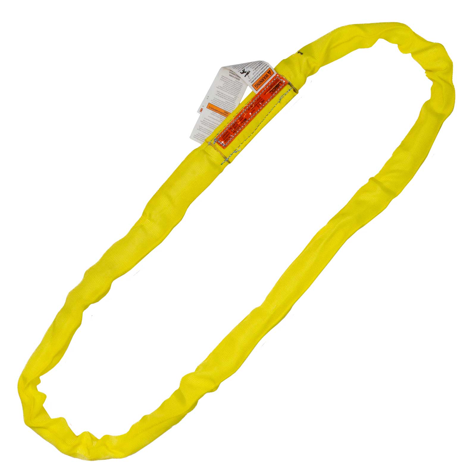 Yellow 12-Foot Endless Round Lifting Sling - 1" Diameter, 17,200 Lbs Basket Capacity, Polyester