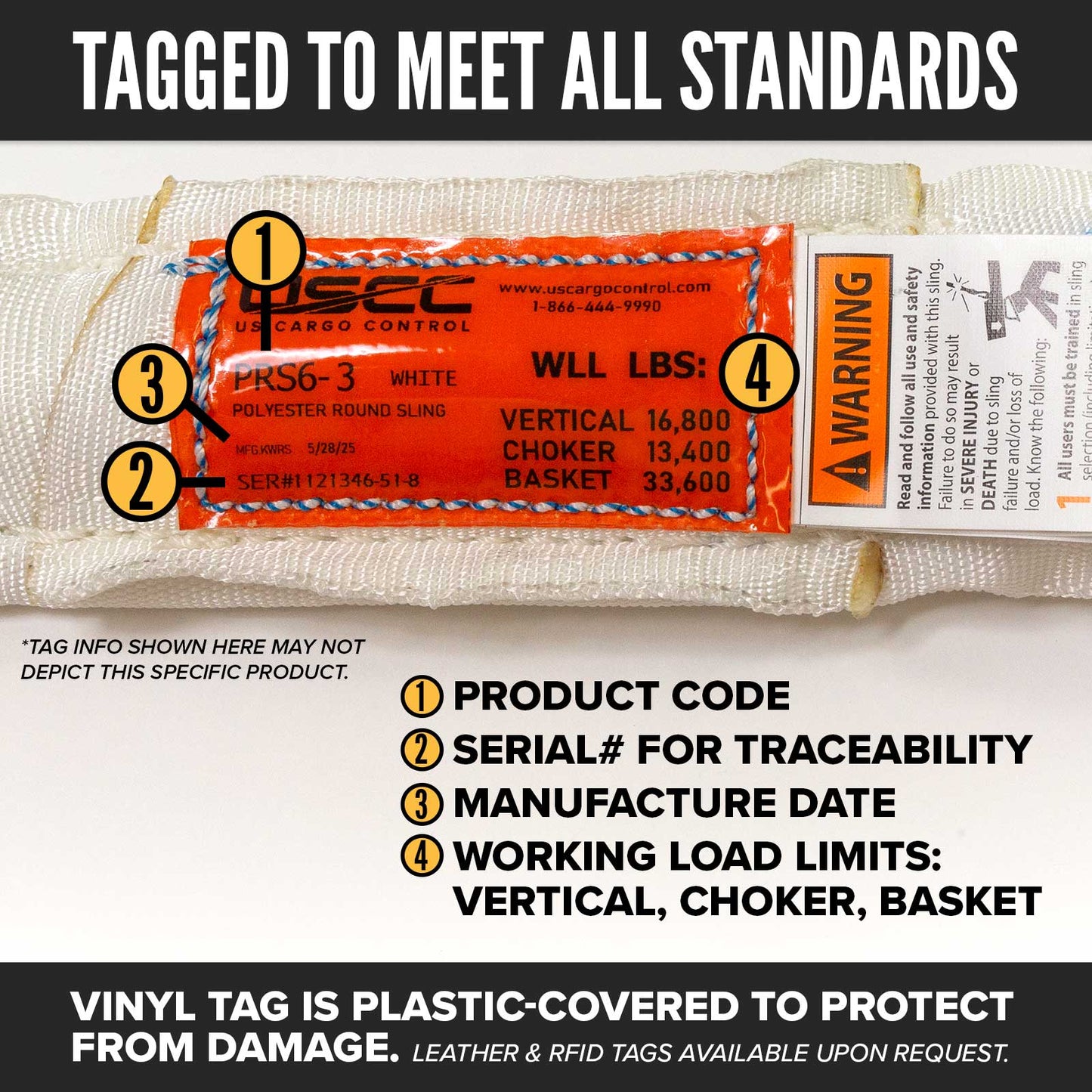 polyester roundsling tag