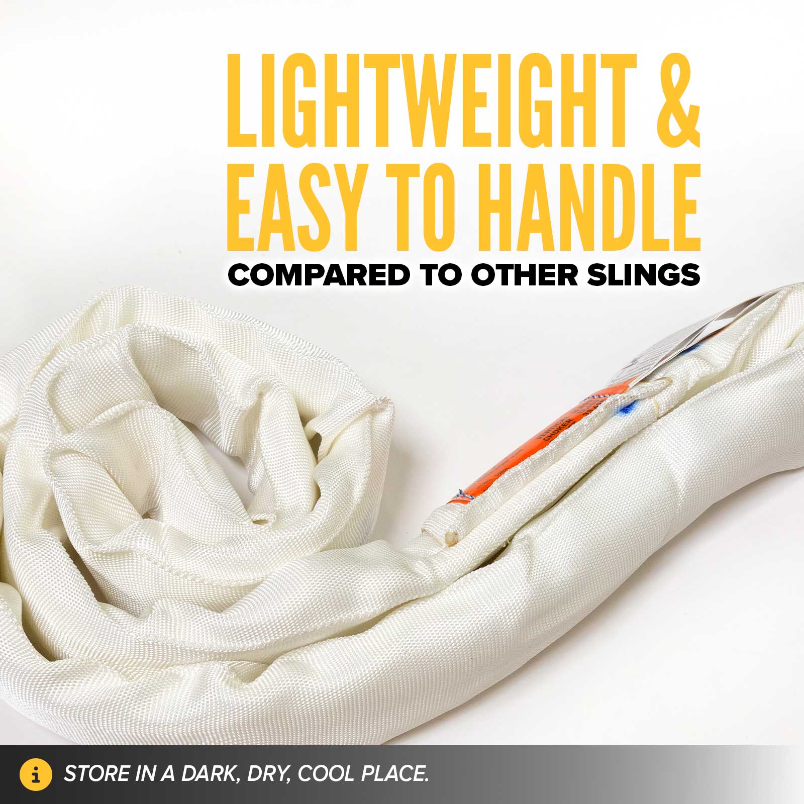 poly roundslings are lightweight & easy to handle compared to other slings