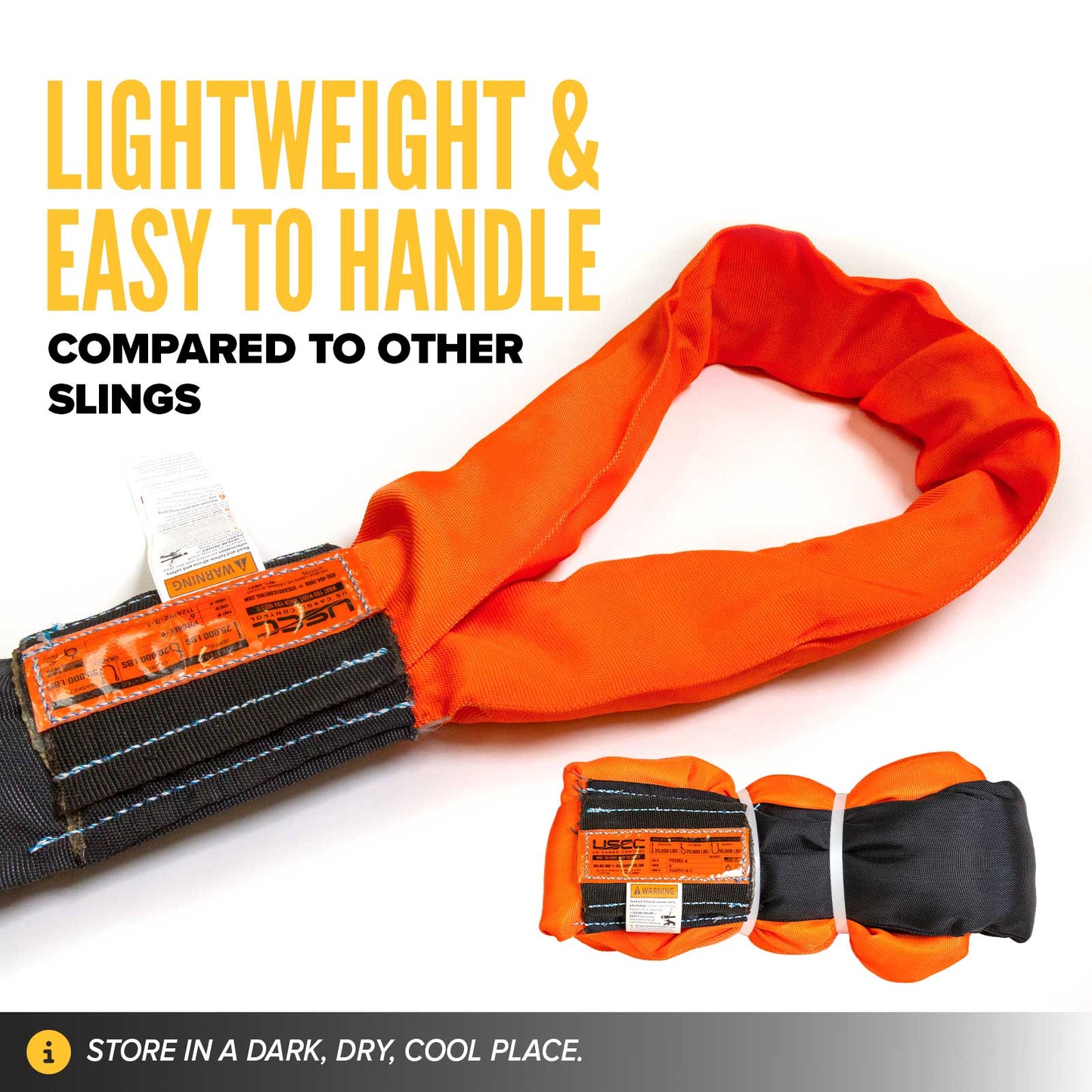 poly roundslings are lightweight & easy to handle compared to other slings